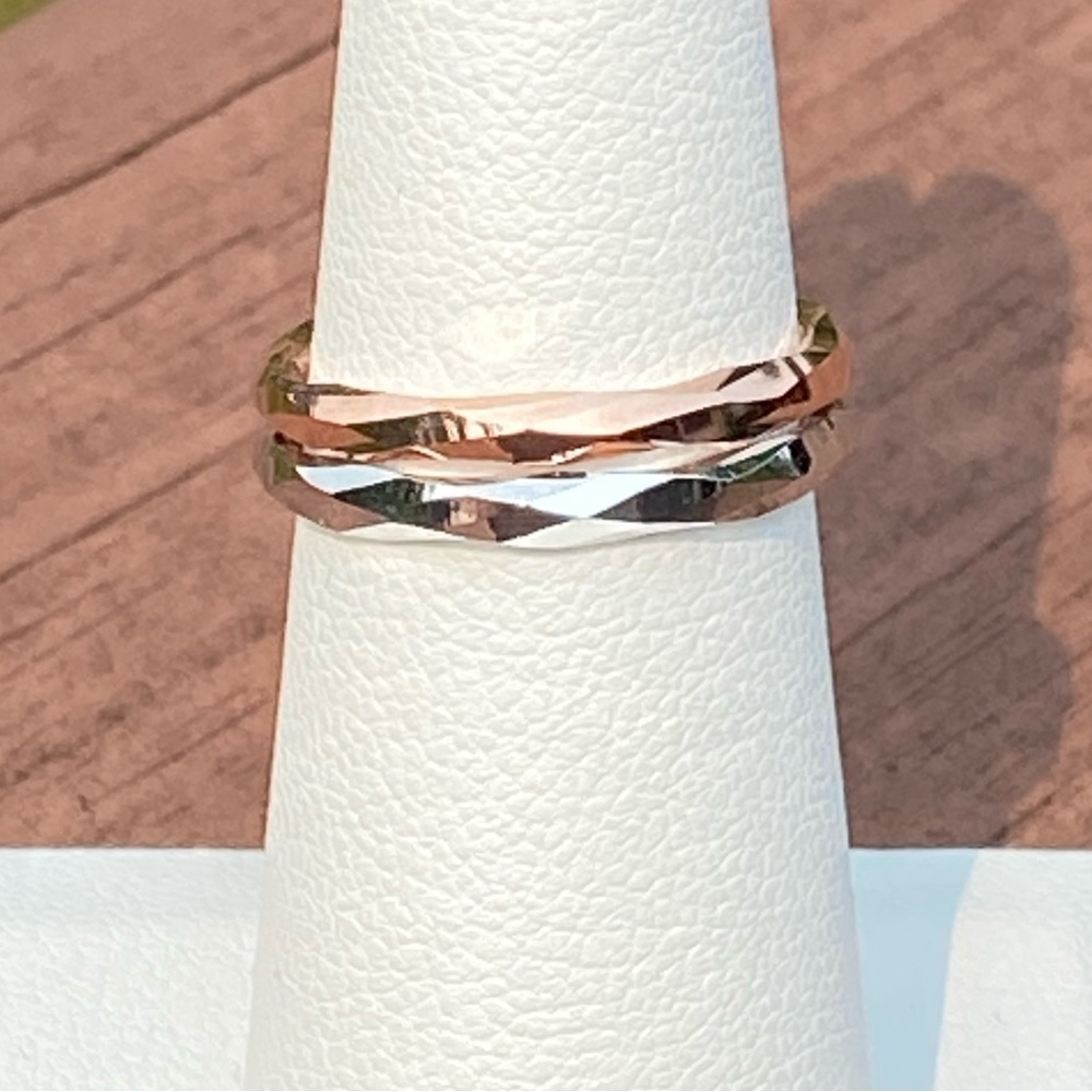 10K Rose Gold and White Gold Ring Set